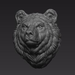5.jpg Archivo STL Oso cabeza sombría・Diseño de impresión en 3D para descargar