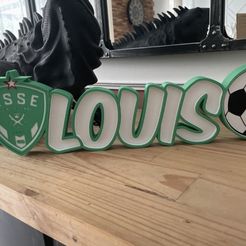 First name LED TO ASSEMBLE Louis logo St Étienne