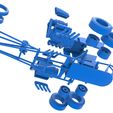 66.jpg Dragster old school à 6 roues à moteur avant Diecast Échelle 1:25
