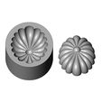 Mold-Oval-ribbed-rosette-02.jpg Oval ribbed rosette relief and mold 3D print model