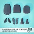 2.jpg Hood scoops / Air vents pack for 1:24 scale model cars