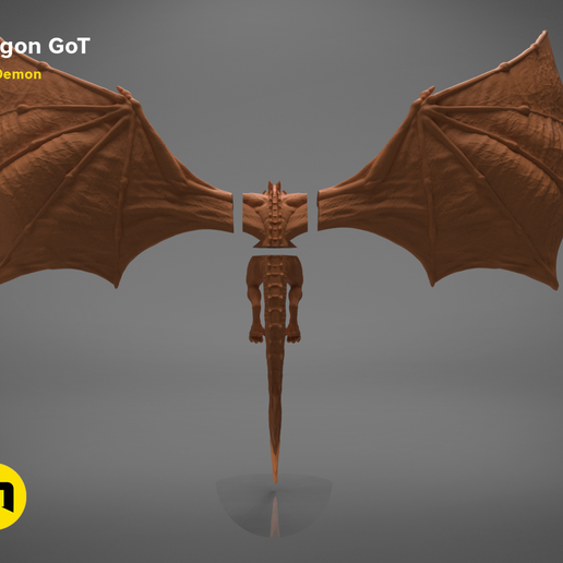 dragon-cut-color.3.png 3D file Dragon GoT Lamp・3D print object to download, 3D-mon