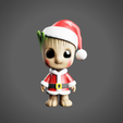 Screenshot-2024-12-09-203051.png Santa Groot Chibi-Style 3D Model - Holiday Edition STL