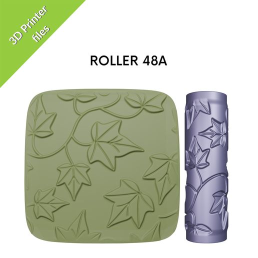 etsy-view48A.jpg Textur Mini Walzen für Ton, Rankenmuster, botanisch, Blatt, Natur inspiriert, Dateien für 3D-Druck, Set #48