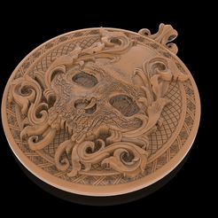 1.jpg Skull pendant Jewelry medallion 3D print model