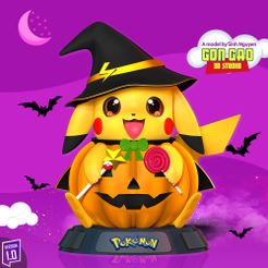 Pikachu_Witch.jpg 3D-Datei Pikachu-Hexe・Design für 3D-Drucker zum herunterladen