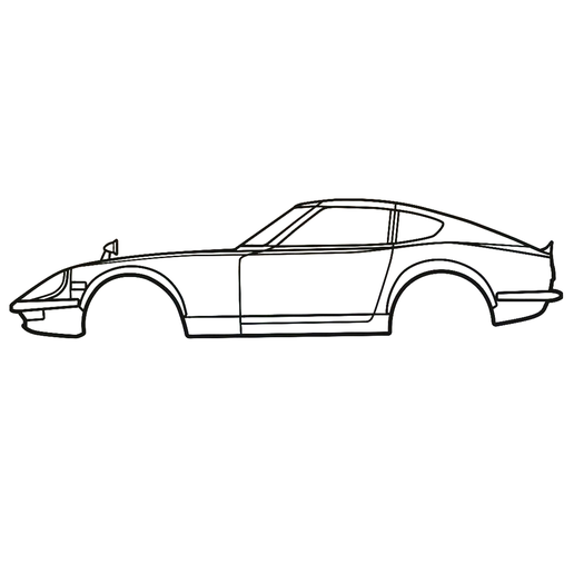 Nissan 240Z Fairlady 1971 Silhouette Wall Art