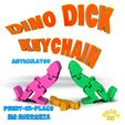 dinoKeychain.jpg STL-Datei Dino Dick Flexibler Schlüsselanhänger・Design für 3D-Drucker zum herunterladen