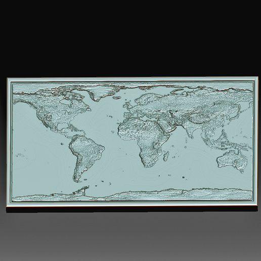 🗺️ 3D World map・Free STL File for ・Cults