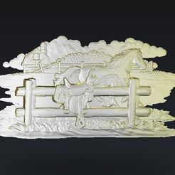 377.jpg Free STL file free running horse cnc・3D print design to download