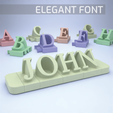 Elegant-Font.png 3D file 3D name from letters - elegant font・Model to download and 3D print