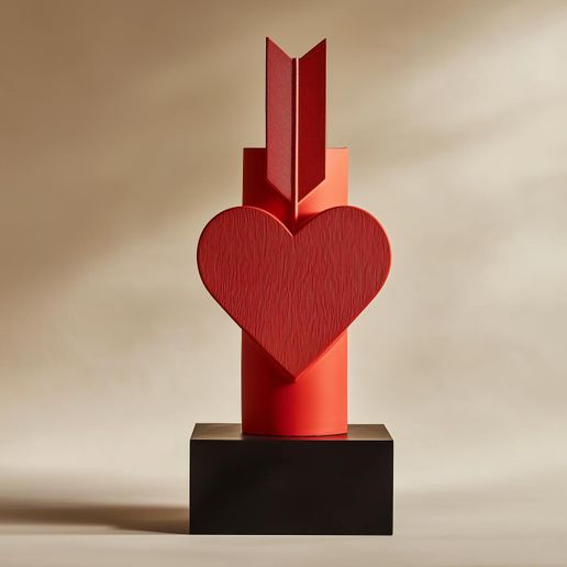 Arrow of Affection Vase for Valentine's Day Decor 3D model