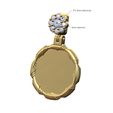 Flower-cluster-halo-Artdeco-stepped-Halo-memory-pendant-coin-00.jpg Cluster bail Art deco pattern N04 memory pendant 3D print model