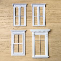 fourwinset.jpg STL file Four Victorian Windows・Template to download and 3D print