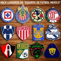 aaaaaaaaaaaaaaaaaaaaaaaaaaaaaaaaEquipos-de-futbol-mexico.jpg Fichier STL LOT DE 12 PORTE-CLÉS "ÉQUIPES DE FOOTBALL DU MEXIQUE" / PORTE-CLÉS・Modèle à télécharger et à imprimer en 3D