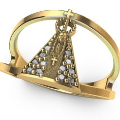 1.jpg STL file Our Lady of Aparecida Ring - Anel Nossa Senhora Aparecida・3D printable model to download, XGuuHL