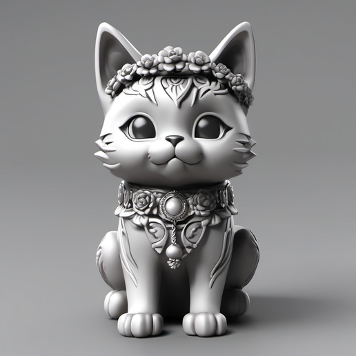 Purr-fect Petal Kitty: Chibi Flower Crown Cat! 🌸😻