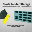 Sanding-Block-Holder-Cover-Page.jpeg Modular Sanding Block Rack - Orginizer modular, wall mount, organization, model paint, art tool, paint organizer, storage, airbrush, desk organizer, wall rack, miniature, tabletop