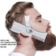 stencil template for beard - 03 v18-02-02.jpg Adjustable Rotating Men Beard Shape Styling Template Comb All-In-One Beard Stencil sc-03 3d print cnc