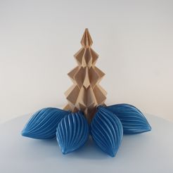 3D-Printable-Swirling-Christmas-Tree-Ornament-by-Slimprint-1.jpg Free STL file Swirling Tree Ornament, Christmas Decor by Slimprint・Model to download and 3D print, Slimprint