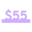 55 Dollar.STL Display Price Blocks - USD Currency