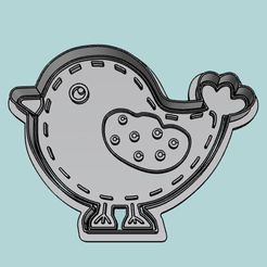 Pajarito72x96-1.jpg Fichier STL Cutter Country Birdie. Cutter et Tampon・Design pour impression 3D à télécharger