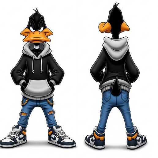 gangster daffy duck drawing