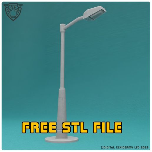 FREE Sci-Fi Street Lamp STL - Modern Highway Light & City Scatter Terrain 3D model