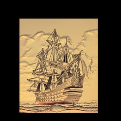 8.jpg Free STL file ship on the sea caravel colomb・Design to download and 3D print