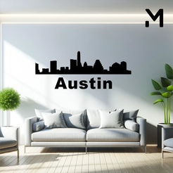 Austin.png Wall silhouette - City skyline - Austin