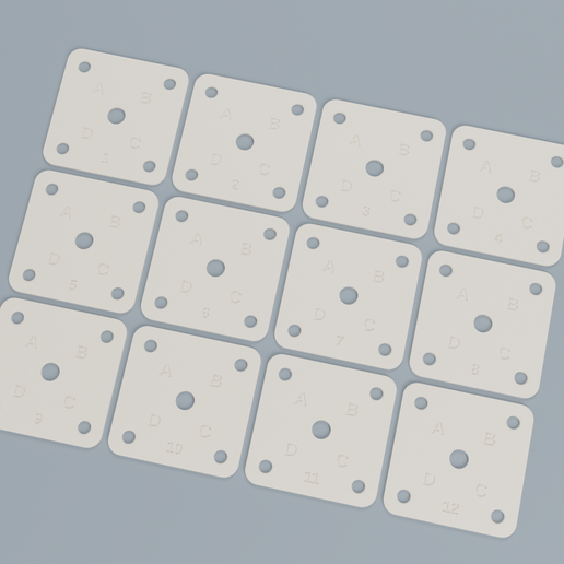 Tablet Weaving Cards - Set of 24 Numbered Four-Hole Cards for Card Weaving, Customizable (No Supports)
