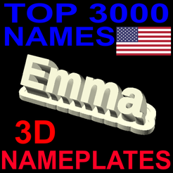 nameplate-us.png Fichier STL STLs de plaques de noms en 3D pour les prénoms américains・Objet imprimable en 3D à télécharger