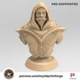 My3Dprintforge-patreon-Mage-BUST1.jpg AZIR The Wind MAGE BUST 75mm pre-supported