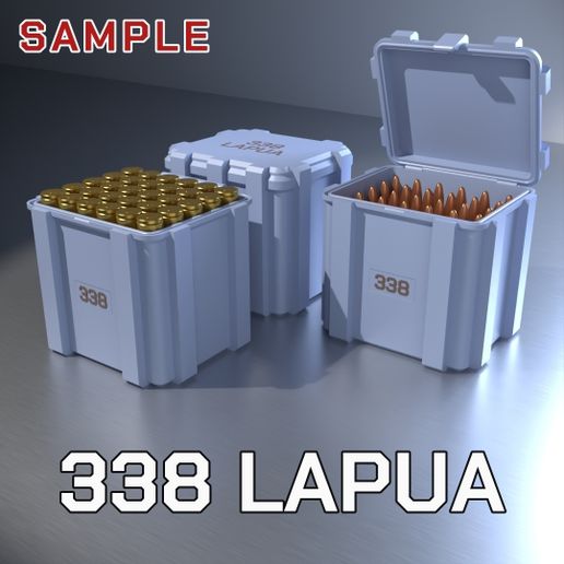 ABOX AMMO BOX 338 LAPUA AMMUNITION STORAGE 30 ROUNDS CRATE ORGANIZER 338lapua 3D model by ildarcheg