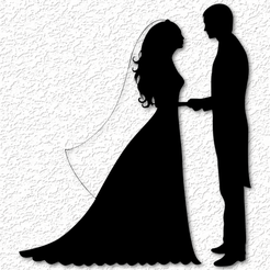 project_20230414_1929197-01.png STL file Couple Love Marrige anniversary wall art Wedding Cake Topper・3D print design to download