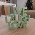 HighQuality2.png 3D Live Laugh Love Text Model Home Decor with Stl File & Letter Decor, 3D Print File, Letter Art, 3D Printing, Good Vibe, 3D Printed Decor