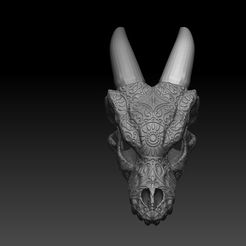 1.jpg Файл STL Дракон с черепом・3D-печатная модель для загрузки