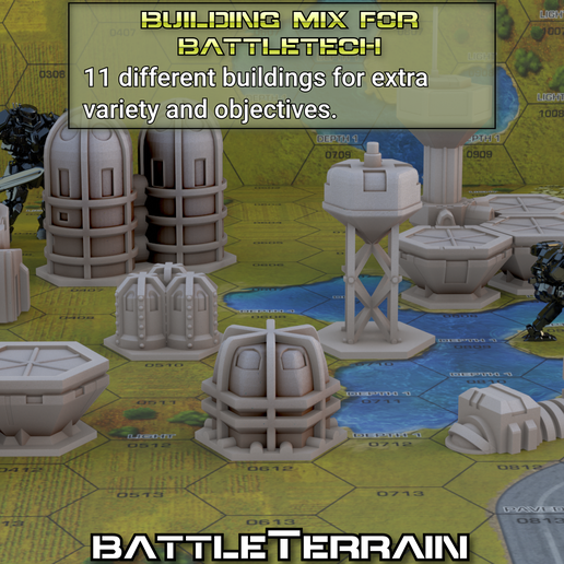 mix-image.png Construction d'un mélange de bâtiments pour Battletech