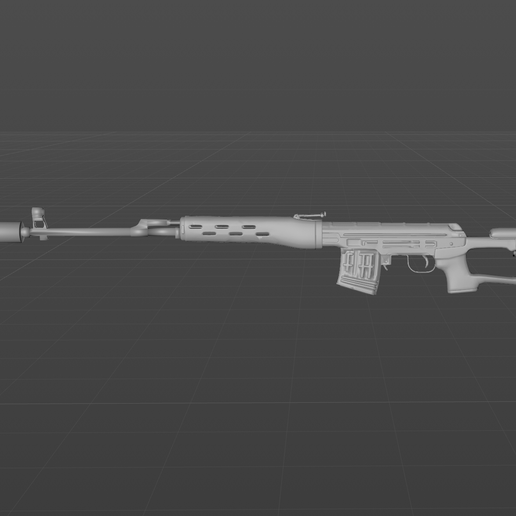 🔫 Soviet SVD sniper rifle digital model material-1・ OBJ File for 3D ...