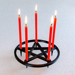 penta-a-five.jpg Archivo STL Pagan Pentagram Cake Topper Candle Holder Collection・Diseño imprimible en 3D para descargar