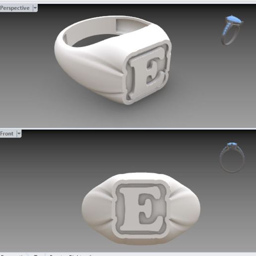 Anillo letra E 3D model