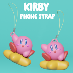 kirbycharmcover.png Cute Kirby phone strap / keychain