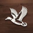 shape_ex218.jpg Flying Duck Wall Art - Elegant Wooden Bird Design