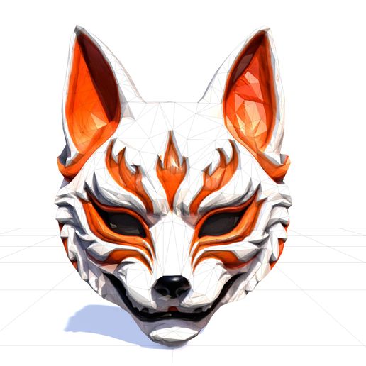 japanese kitsune mask template