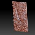 wenshuBodhisattva3.jpg Free STL file Manjushri bodhisattva and lion 3d model of bas-relief・Template to download and 3D print