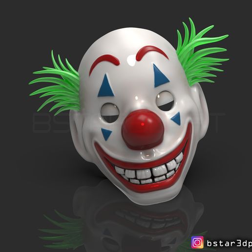 01.30.jpg CLOWN MASK 2019 - Joker Mask 2019 With Hair from Joker movie 2019 scale 1:1 For cosplay
