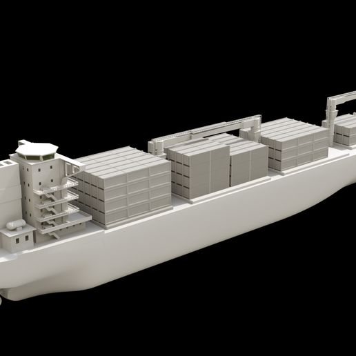 🛥️ container boat・ STL File for 3D printing・Cults
