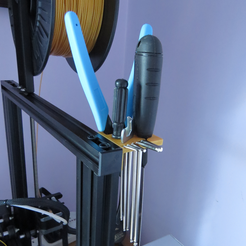 installed.png Fichier STL gratuit Porte-outils 3D Ender 3 Frame Mounted Creality・Modèle à télécharger et à imprimer en 3D