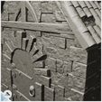 8.jpg Medieval stone house with tiled roof and double roof windows (8) - Medieval Gothic Feudal Old Archaic Saga 28mm 15mm