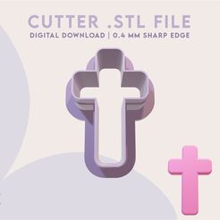 FLD20010.jpg Cross Polymer Clay Cutter | Cross Cookie Cutter | Digital STL File